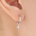 Dangling Plane Huggie Hoops in Sterling Silver, Silver or Gold or Rose Gold, Aeroplane Hoop Earrings, Detachable and Interchangeable