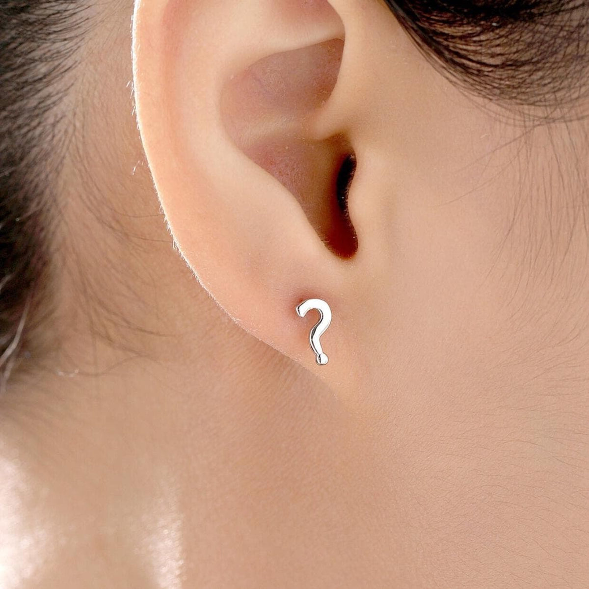 Question Mark Stud Earrings in Sterling Silver, Silver or Gold or Rose Gold, Question Mark Earrings, Fun and Playful Jewellery