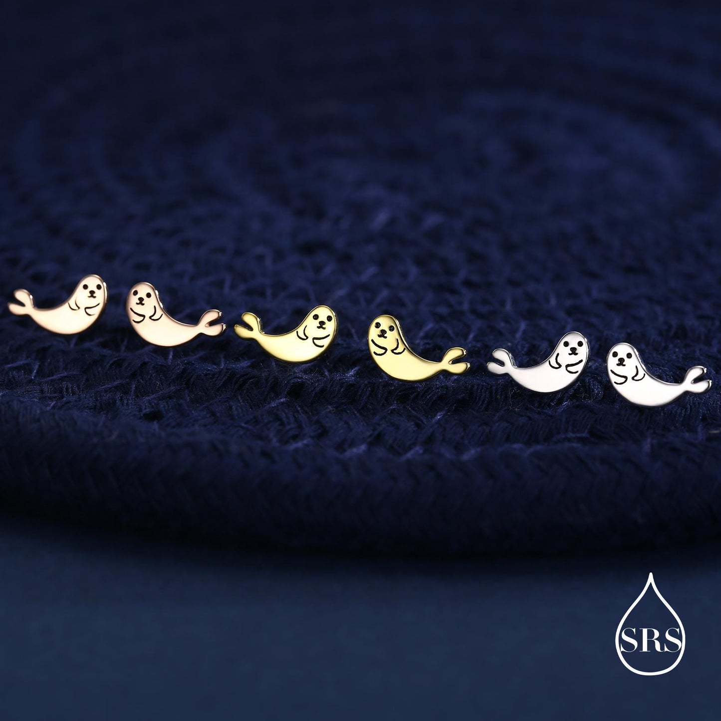 Seal Stud Earrings in Sterling Silver, Cute Baby Seal Earrings, Nature Inspired Animal Earrings