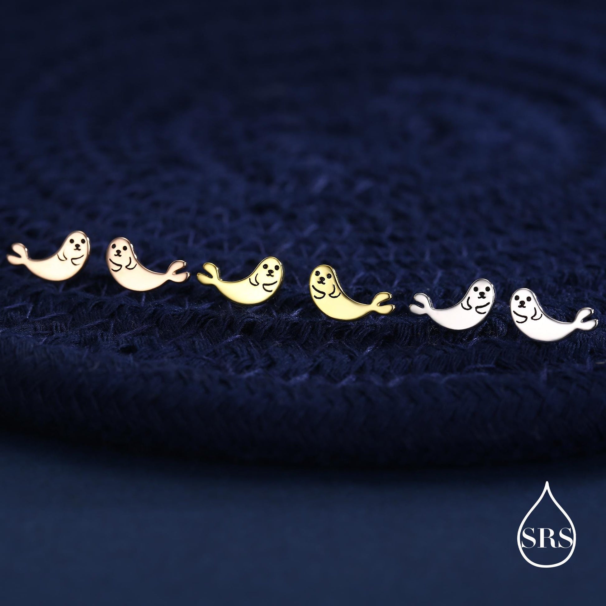 Seal Stud Earrings in Sterling Silver, Cute Baby Seal Earrings, Nature Inspired Animal Earrings