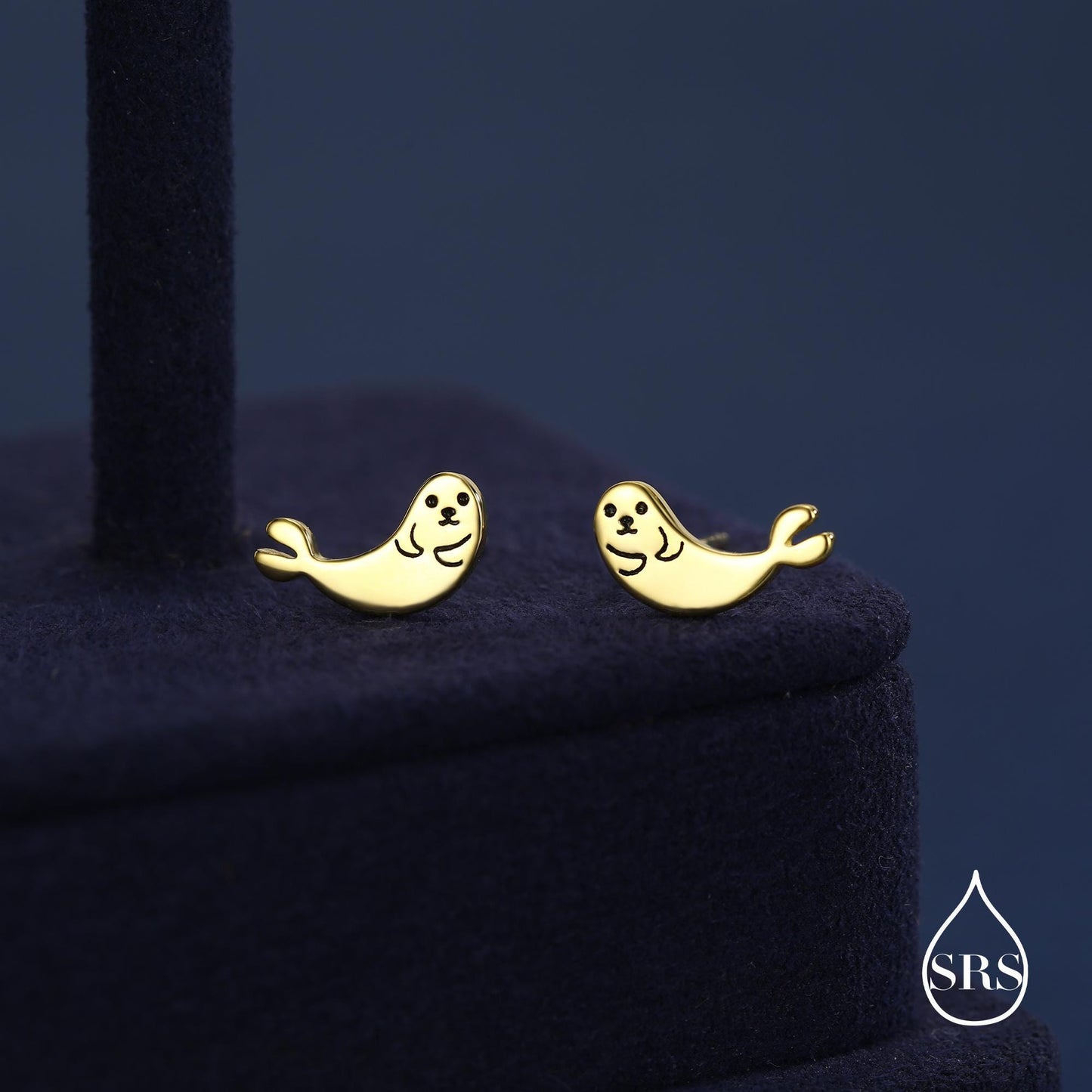 Seal Stud Earrings in Sterling Silver, Cute Baby Seal Earrings, Nature Inspired Animal Earrings