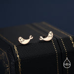 Seal Stud Earrings in Sterling Silver, Cute Baby Seal Earrings, Nature Inspired Animal Earrings