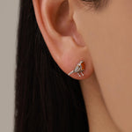 Mismatched Robin Bird and Blue Tit Bird Stud Earrings in Sterling Silver, Asymmetric Enamel Bird Earrings, Silver or Gold