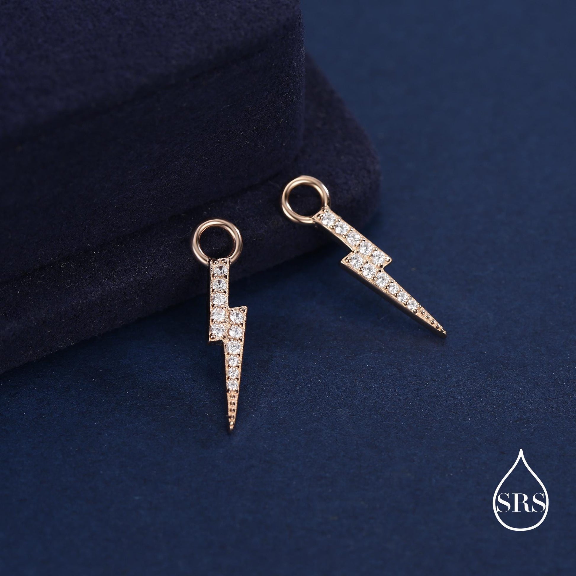 Lightning Bolt Charms for Hoop Earrings