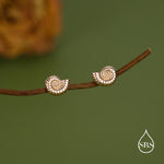 Sterling Silver Ammonite Shell Stud Earrings - Cute Fun, Whimsical - Sea Ocean Theme - Nature Inspired