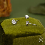 Sterling Silver Ammonite Shell Stud Earrings - Cute Fun, Whimsical - Sea Ocean Theme - Nature Inspired
