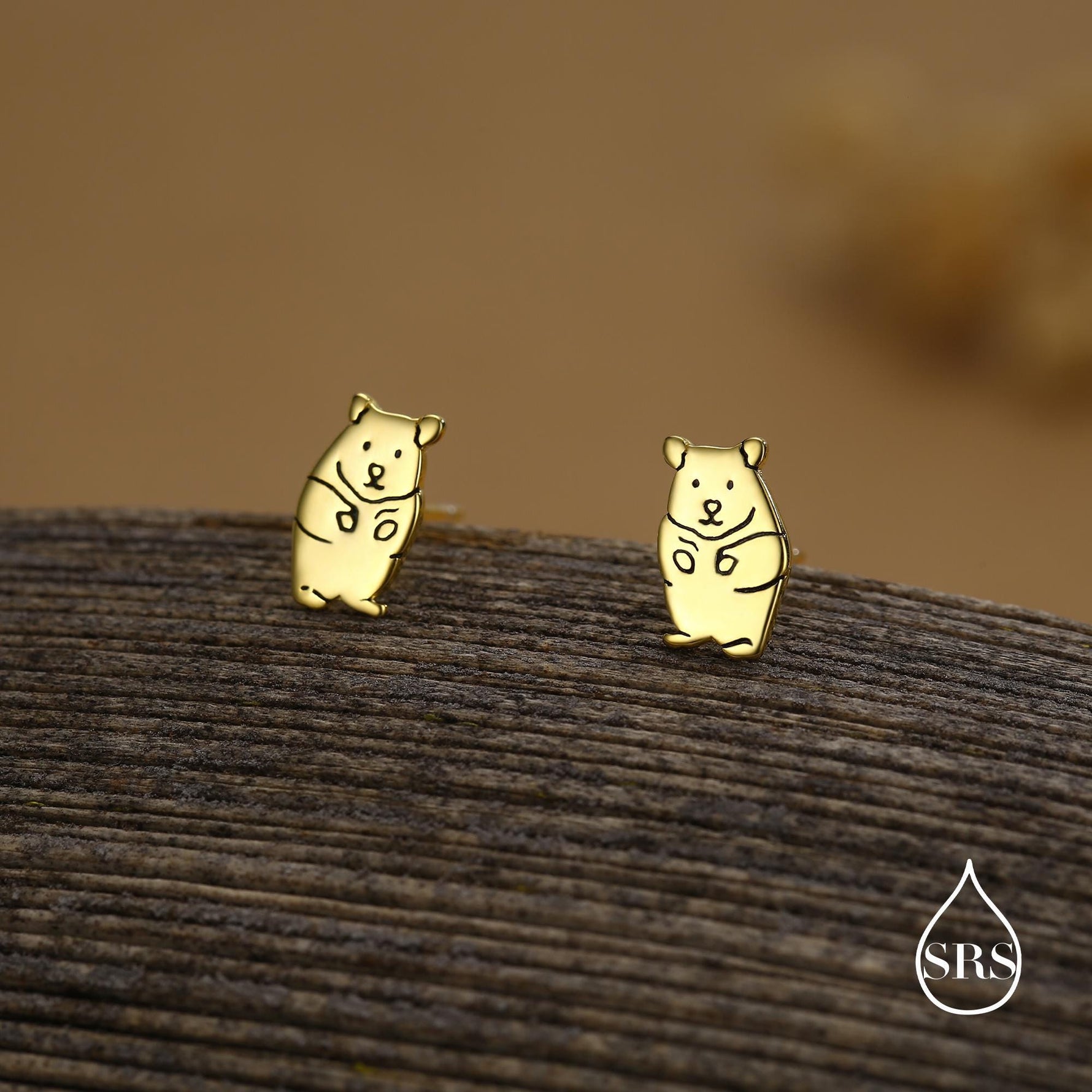 Kawaii Hamster Stud Earrings in Sterling Silver, Cute Hamster Earrings, Pet Earrings, Pet Jewellery