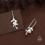Pearl Mistletoe Hook Earrings