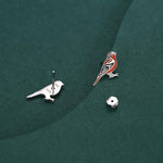 Sterling Silver Chaffinch Bird Stud Earrings