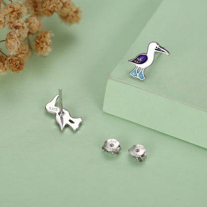Sterling Silver Blue-Footed Booby Stud Earrings