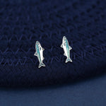 Sterling Silver Sardine Stud Earrings