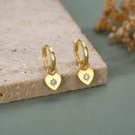 Sterling Silver Starburst Heart Hoop Earrings, Detachable Heart Charm Hoop Earrings, Silver or Gold, Interchangeable and detachable
