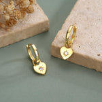 Sterling Silver Starburst Heart Hoop Earrings, Detachable Heart Charm Hoop Earrings, Silver or Gold, Interchangeable and detachable