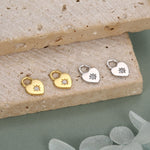 Sterling Silver Starburst Heart Charms for Hoop Earrings