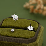 Sterling Silver Opal Sun 18G Screw Back Earrings with Ball Backs