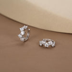 Star Constellation CZ Huggie Hoops in Sterling Silver, Silver or Gold or Rose Gold, 9mm Inner Diameter, CZ Cluster Hoops,
