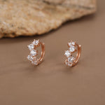 Star Constellation CZ Huggie Hoops in Sterling Silver, Silver or Gold or Rose Gold, 9mm Inner Diameter, CZ Cluster Hoops,