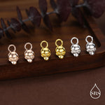 Sterling Silver Skull Charms for Huggie Hoops, Sold as a pair