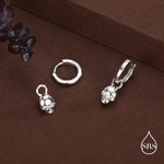 Sterling Silver Skull Charms for Huggie Hoops, Sold as a pair