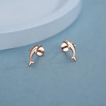 Sterling Silver Dolphin 16G Flat Back Earrings