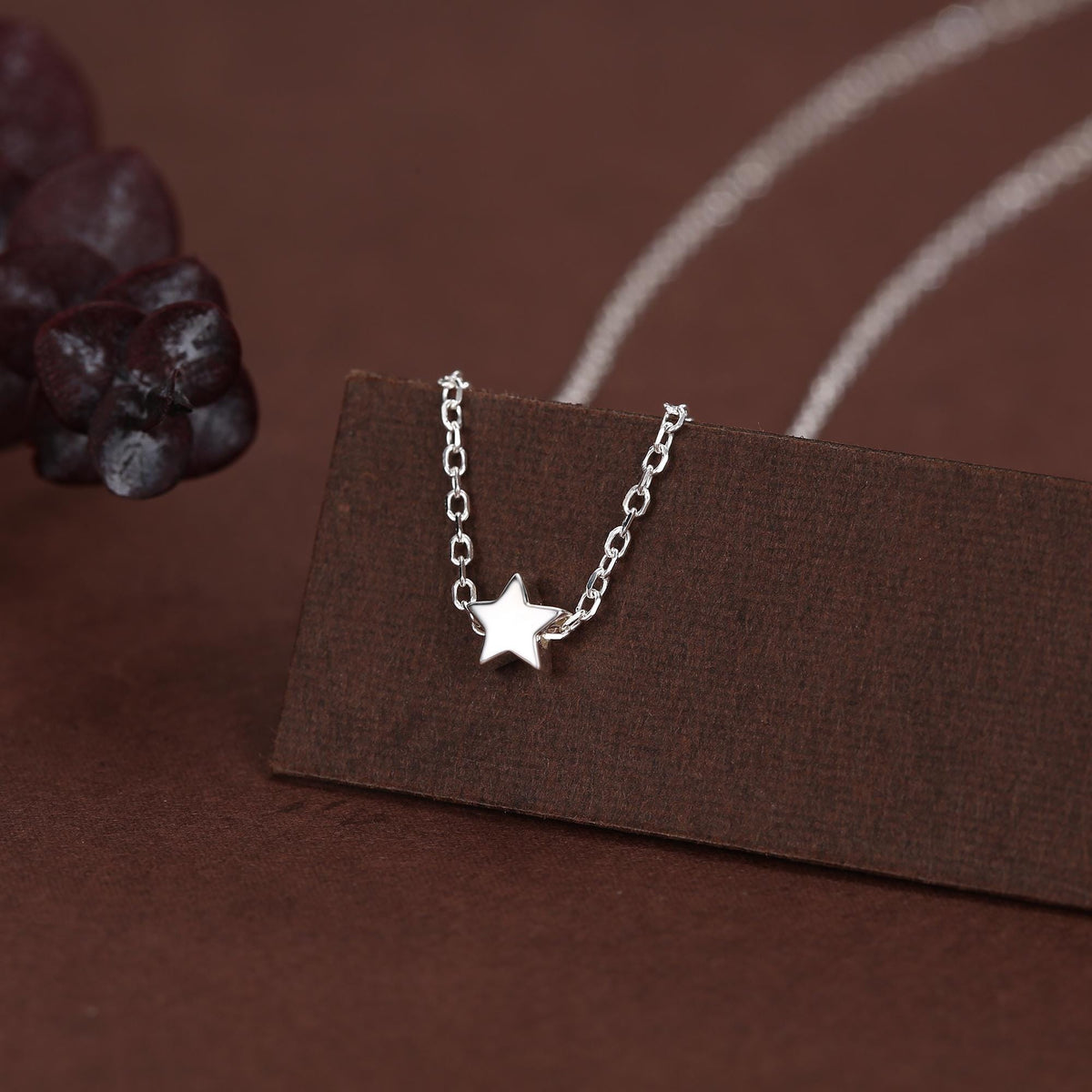 Extra Tiny Star Necklace in Sterling Silver, Custom Necklace, Adjustable Length, Extra Small Pendant, 16 inch to 18 inch