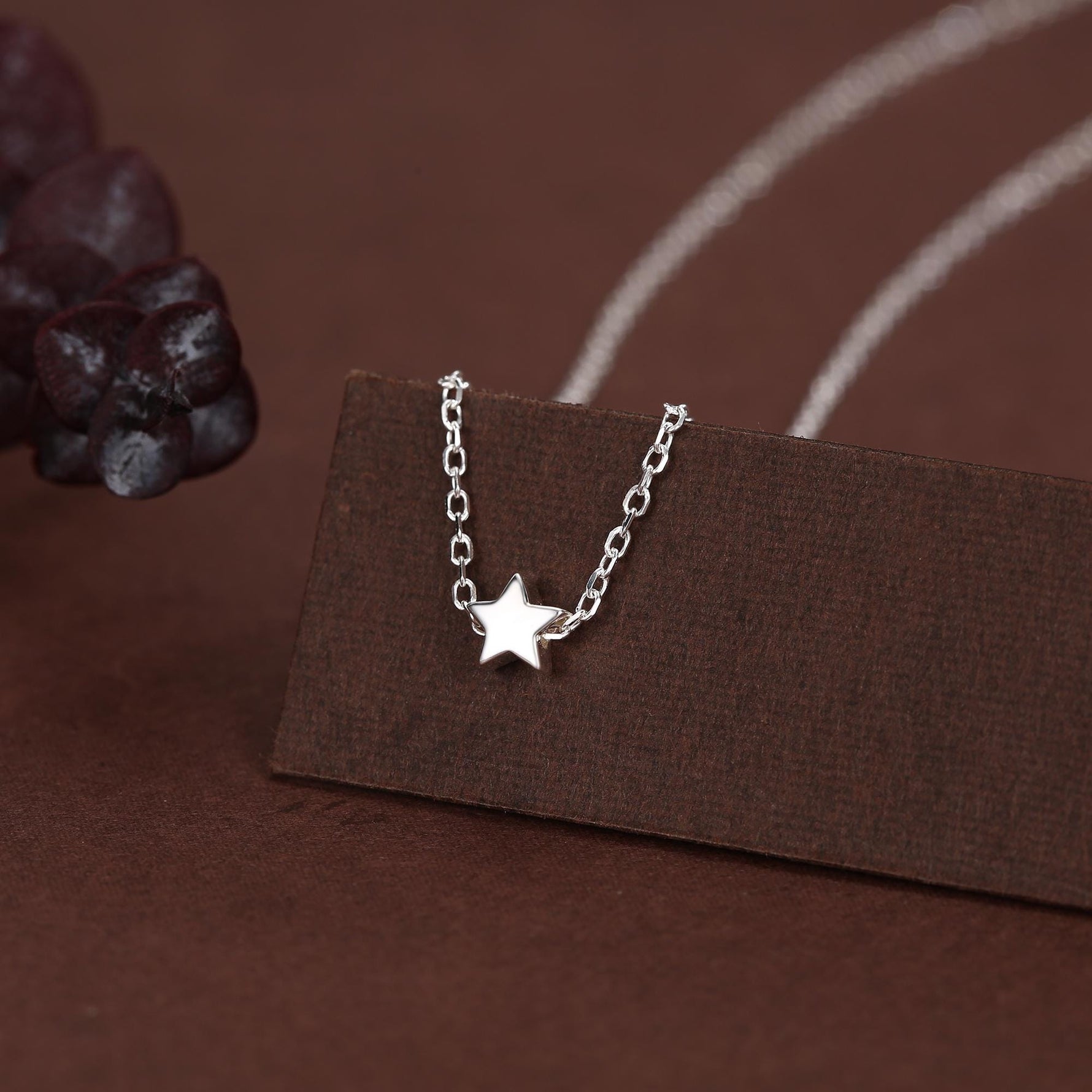 Extra Tiny Star Necklace in Sterling Silver, Custom Necklace, Adjustable Length, Extra Small Pendant, 16 inch to 18 inch