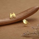 Sterling Silver Birdwatcher Mismatched 16G Flat Back Earrings