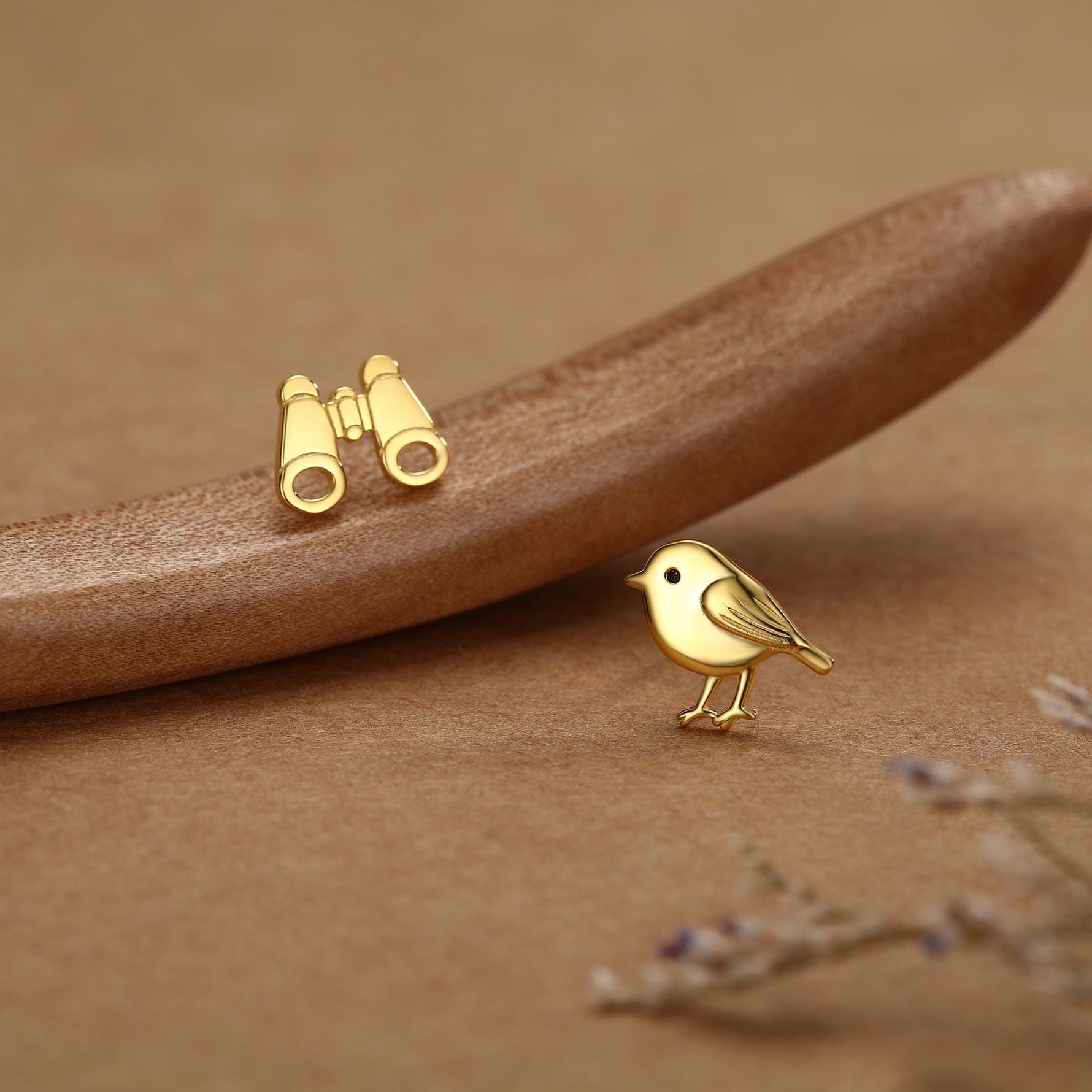 Sterling Silver Birdwatcher Mismatched Stud Earrings