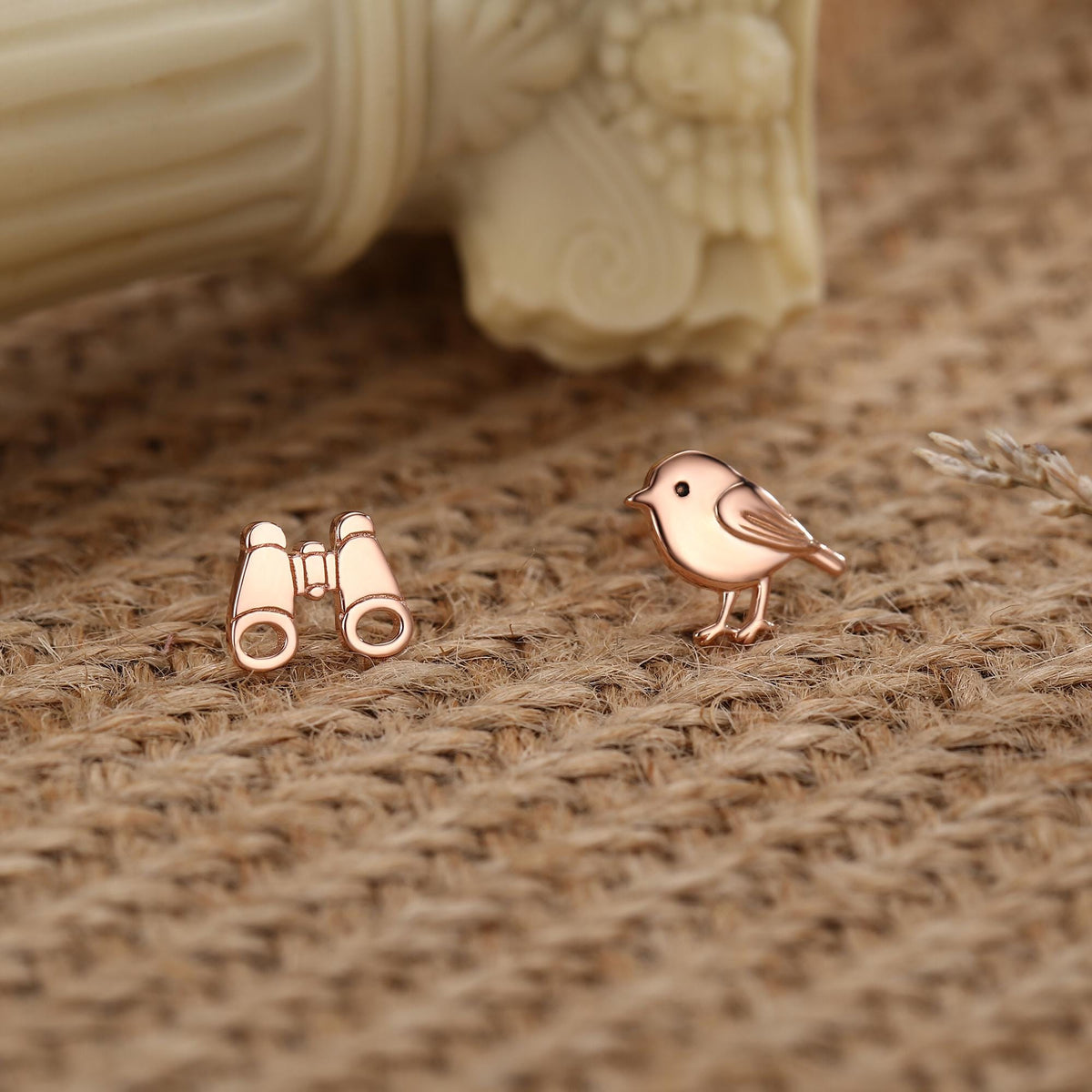 Sterling Silver Birdwatcher Mismatched Stud Earrings