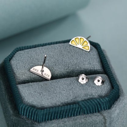 Sterling Silver Lemon Slice Stud Earrings