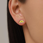 Sterling Silver Lemon Slice Stud Earrings