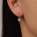 Sterling Silver Forget-me-not Flower Drop Hook Earrings, Silver or Gold or Rose Gold, Daisy Earrings, Minimalist Forget me not Earrings