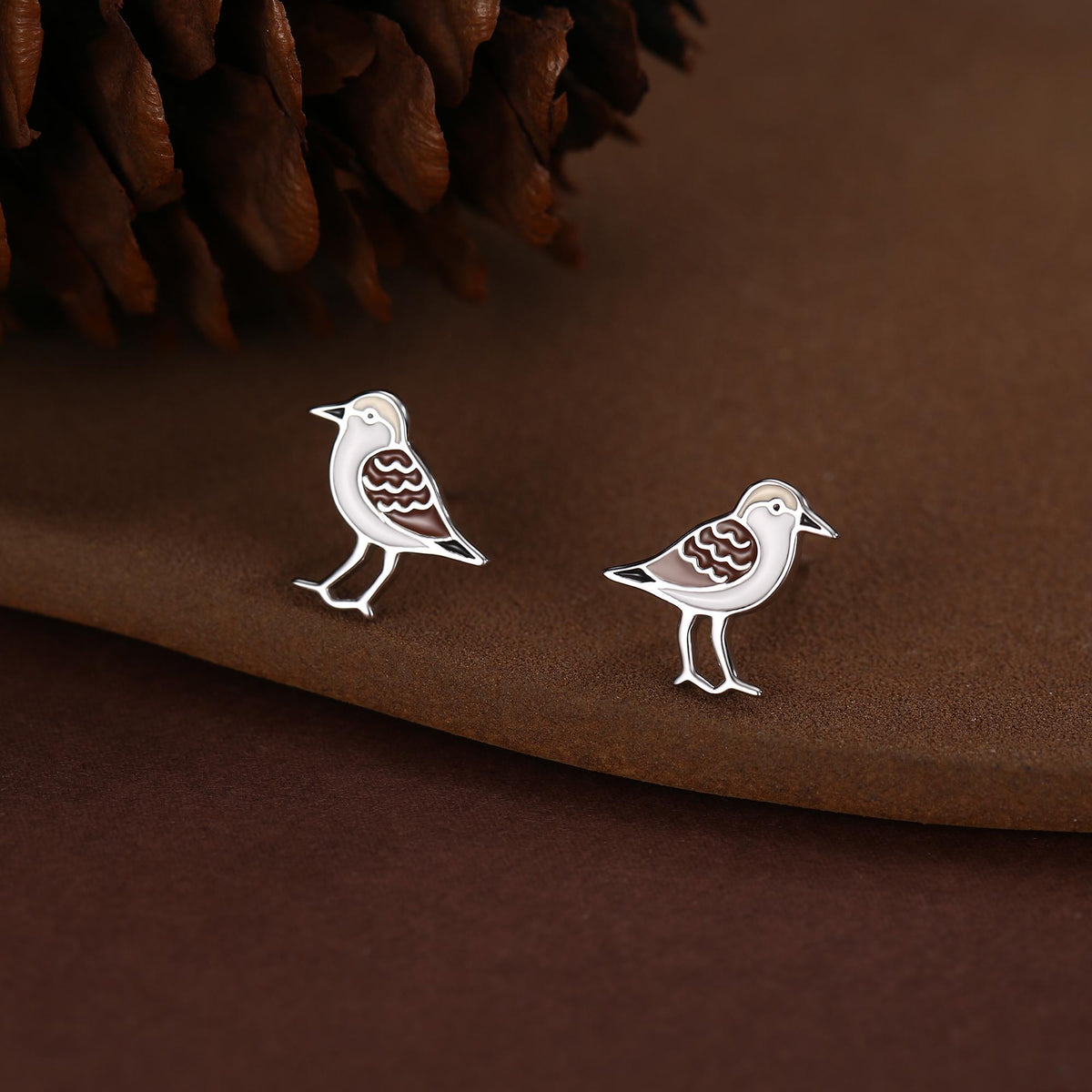 Sterling Silver Shore Bird Wading Bird Stud Earrings