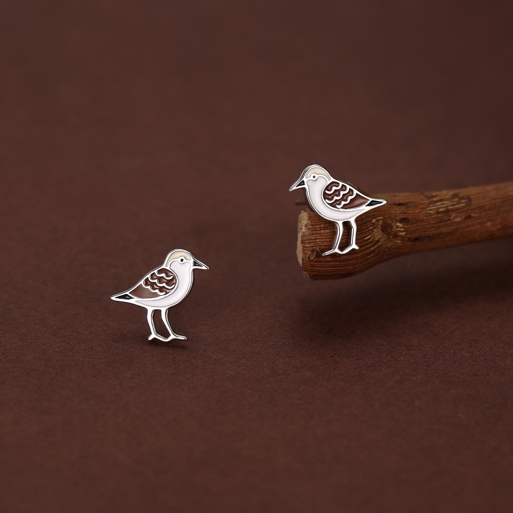 Sterling Silver Shore Bird Wading Bird Stud Earrings
