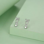 Sterling Silver Ballet Shoe Stud Earrings