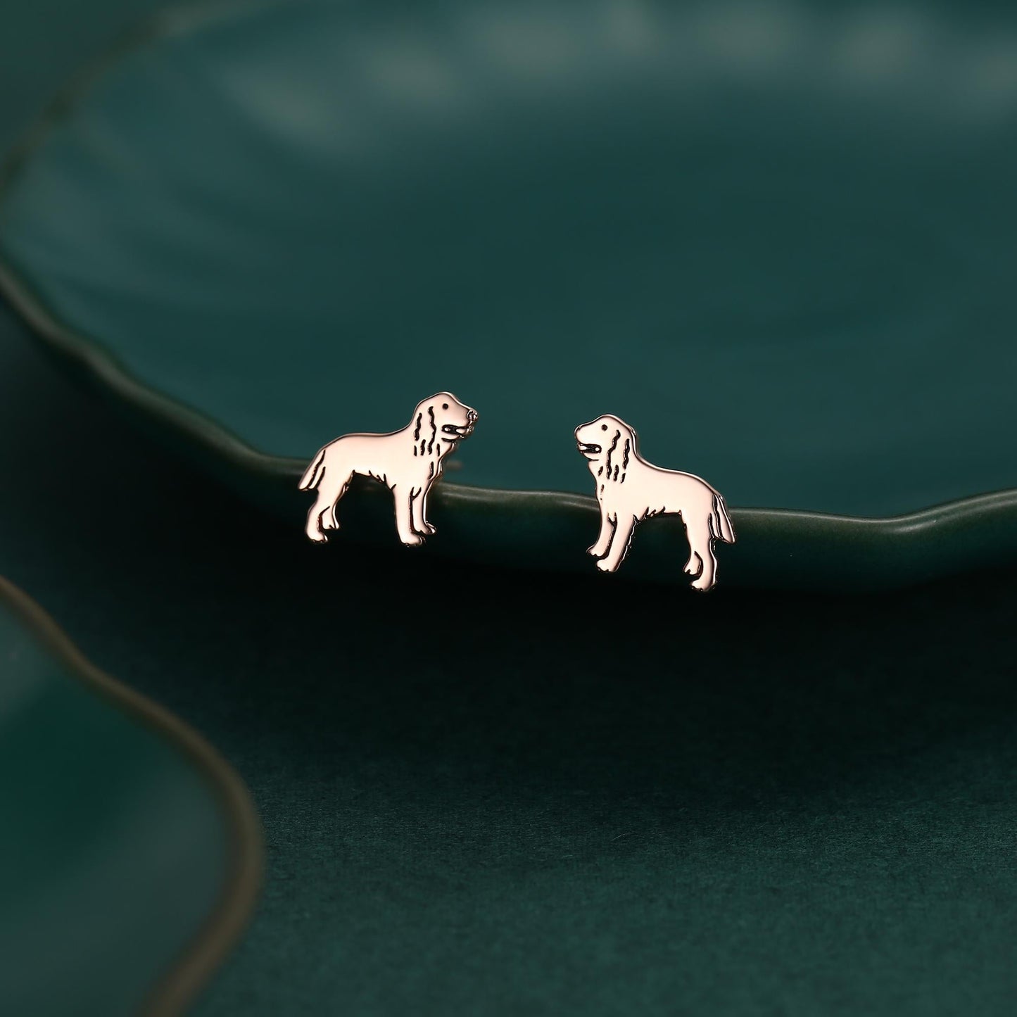 Sterling Silver Cocker Spaniel Stud Earrings