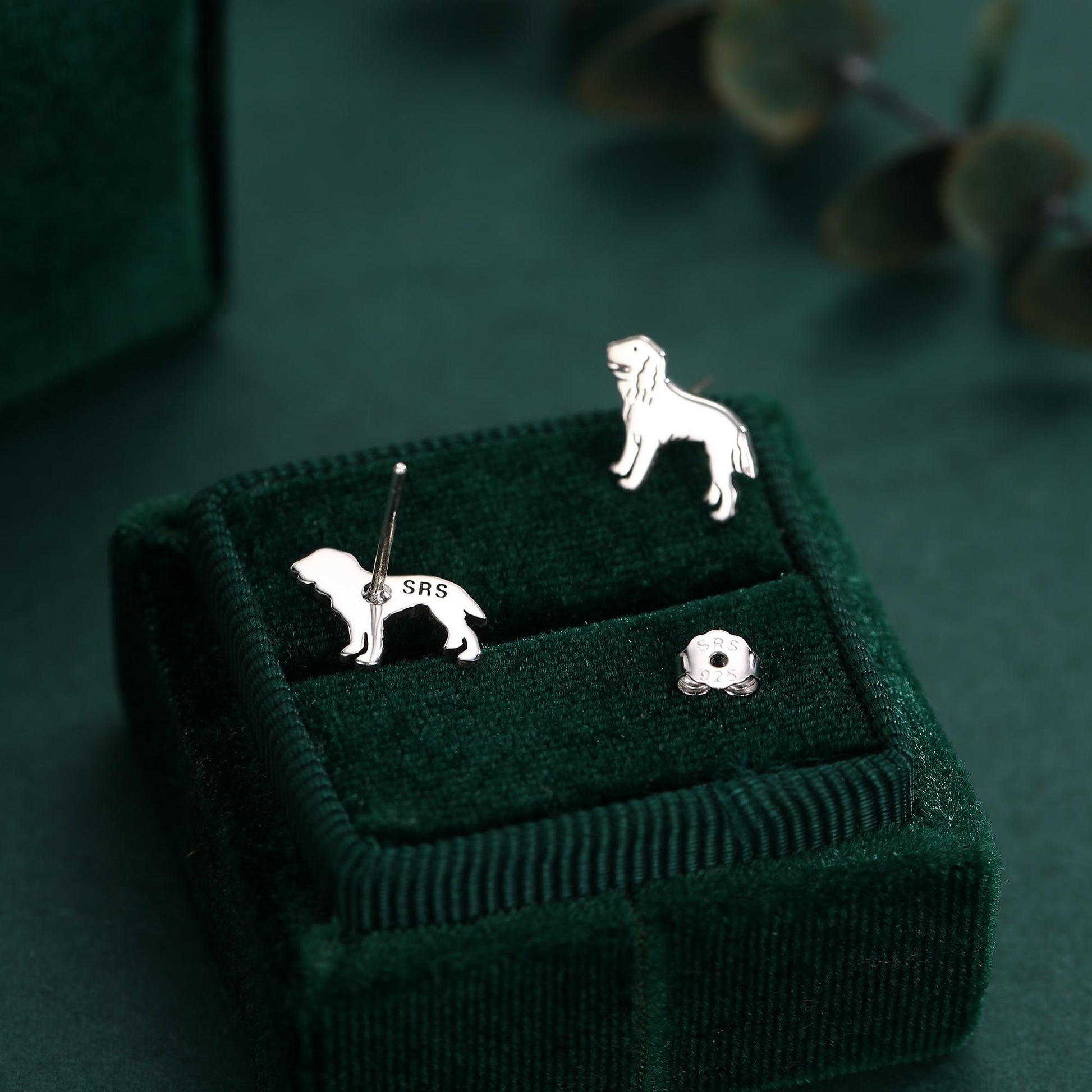Sterling Silver Cocker Spaniel Stud Earrings