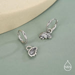 Sterling Silver Anatomical Brain Charms for Huggie Hoops