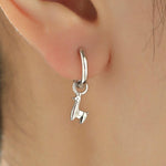 Sterling Silver Cute Llama Dangle Huggie Hoops, Detachable Octopus Hoop Earrings, Dainty Dangle Earrings, Alpaca Earrings, Farm Animal