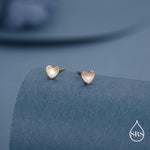 Sterling Silver Sunburst Heart Stud Earrings