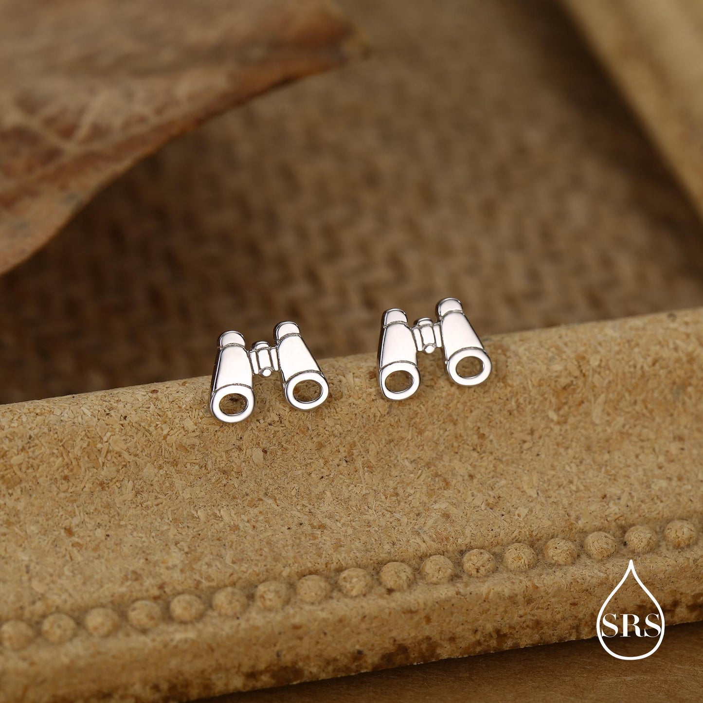 Sterling Silver Binocular Stud Earrings