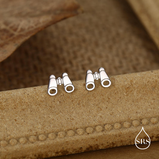 Sterling Silver Binocular Stud Earrings