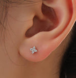 Asymmetric Hydrangea Flower Bouquet CZ Stud Earrings in Sterling Silver, Silver, Gold or Rose Gold, Mismatched CZ Flower Stud Earrings