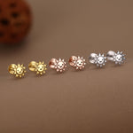 Sterling Silver Cute Sun Stud Earrings 16G Flat Back Labret