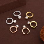 Natural Freshwater Pearl Huggie Hoops, Single Pearl Hoops, Silver or Gold, Genuine Pearl Huggie Hoops, Keshi Pearl Earrings