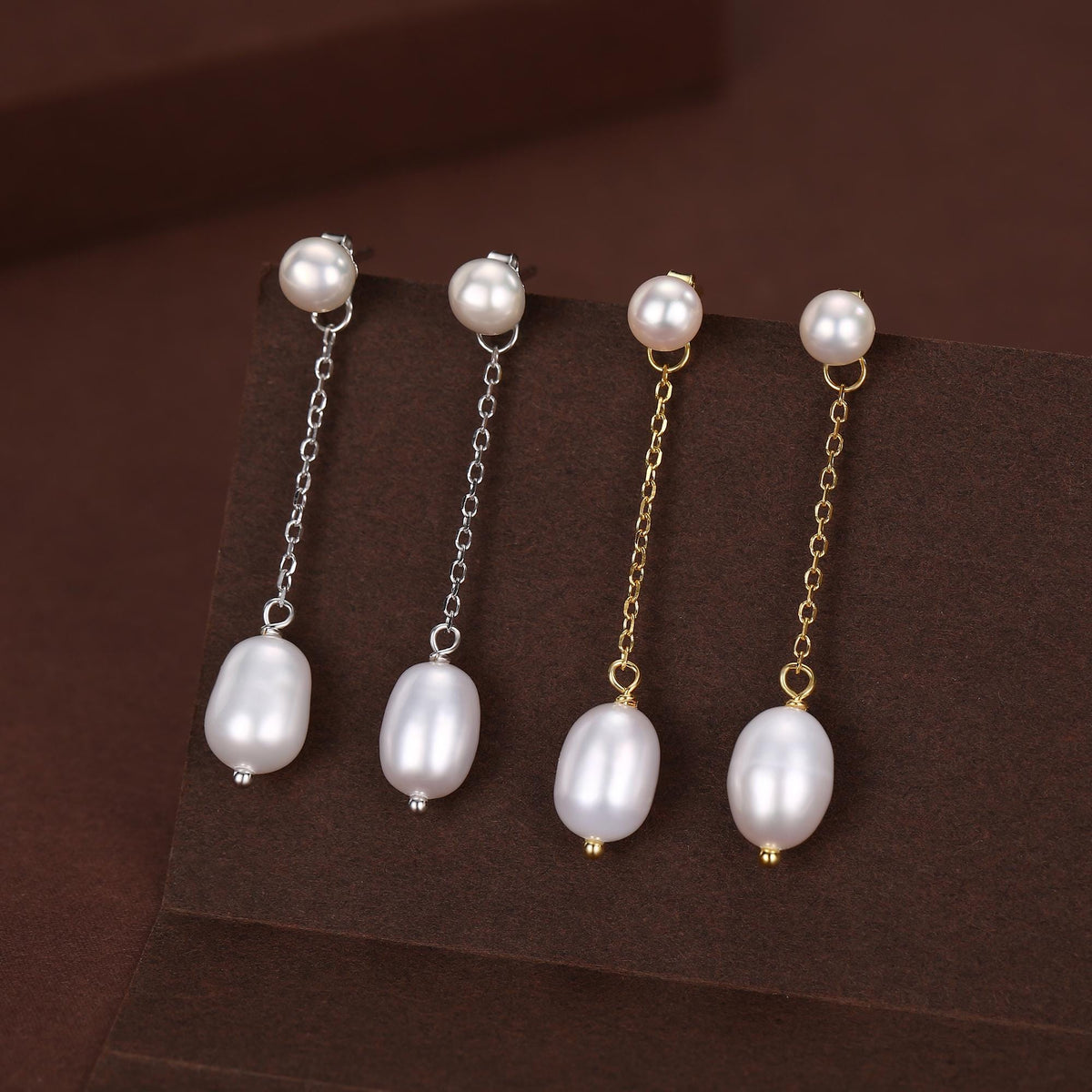 Sterling Silver Natural Freshwater Pearl Ear Jacket Earrings in Sterling Silver, Silver or Gold, Baroque Pearl Ear Jacket, Genuine Pearls