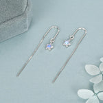 Sterling Silver Opalite Star Threader Earrings