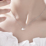 Tiny Shark Pendant Necklace in Sterling Silver, Shark Necklace, Small Shark Pendant, Silver or Gold, Shark Fish Necklace