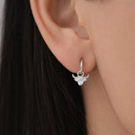 Highland Cow Huggie Hoops in Sterling Silver, Silver or Gold or Rose Gold, Highland Cow Earrings, Detachable Hoops