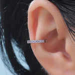 Amethyst Purple CZ Ear Cuff in Sterling Silver, Silver or Gold, Simple Piercing Free Earrings, Minimalist Ear Cuff, Purple CZ Ear Cuff